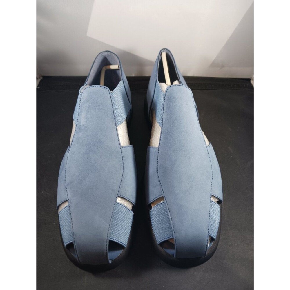 Mootsies Tootsies Suede Leather Blue Stretch Comfort Sandals size 9M